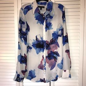 Floral, long sleeve button up